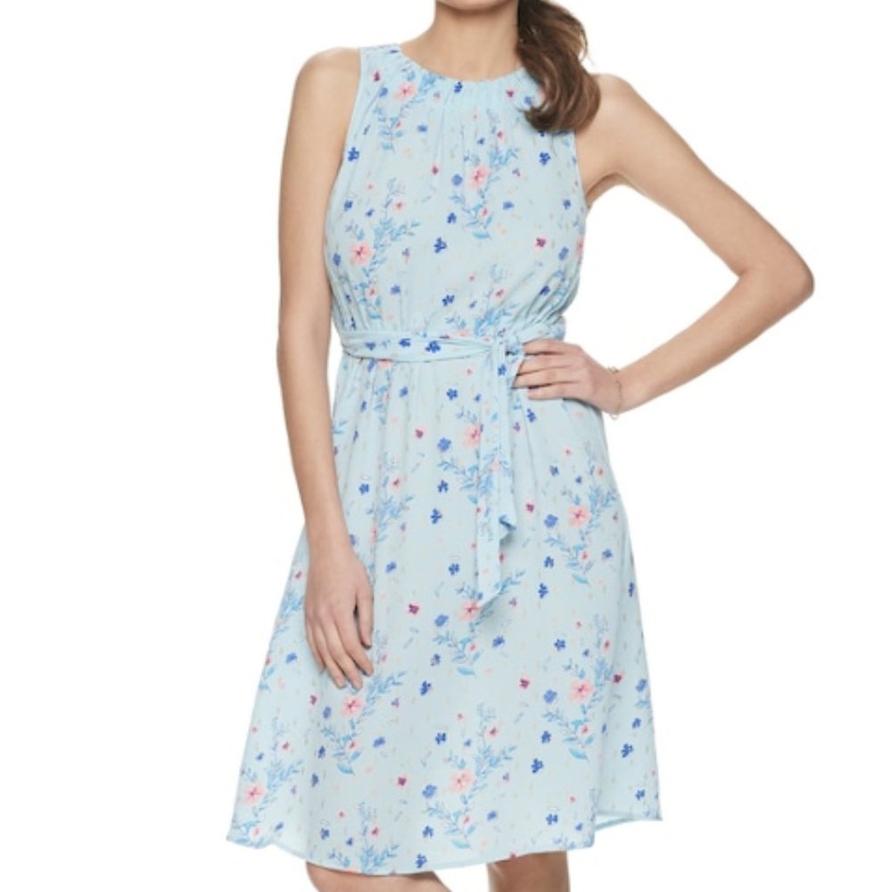 Juicy Couture Women's "Golden Rain Floral Cinched Halter Dress" - Picture 2 of 2